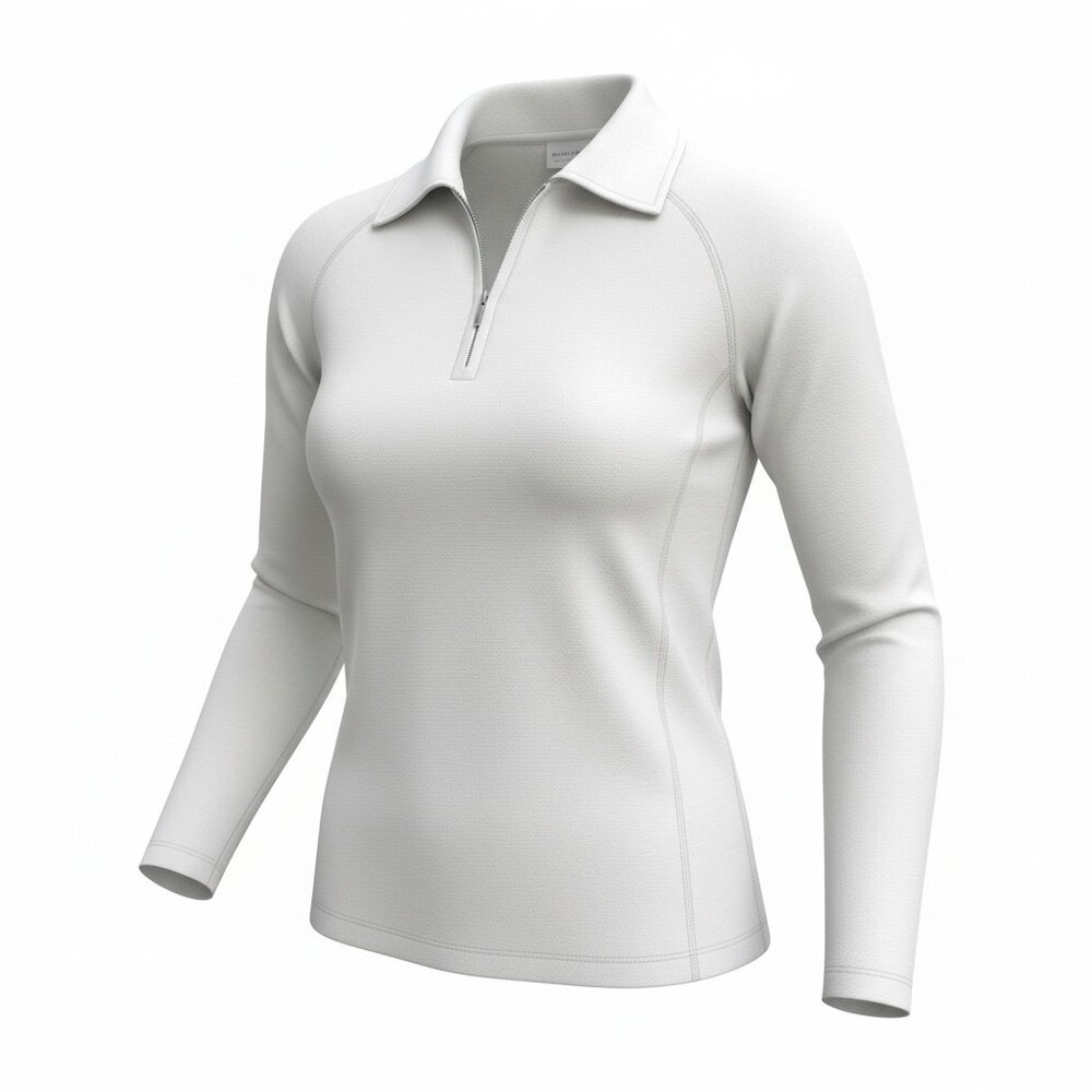 Columbia 1/4 Zip Pullover Stretch Fleece Top M White #251E